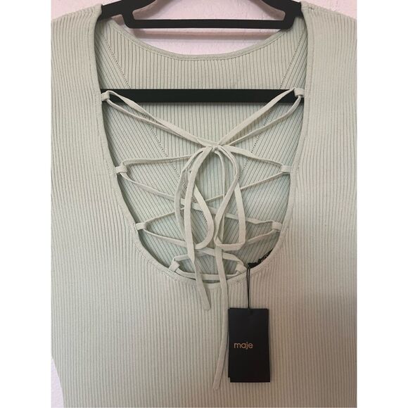 Maje Tie Back MIDI Short Sleeve Dress - NWT - Picture 8 of 12